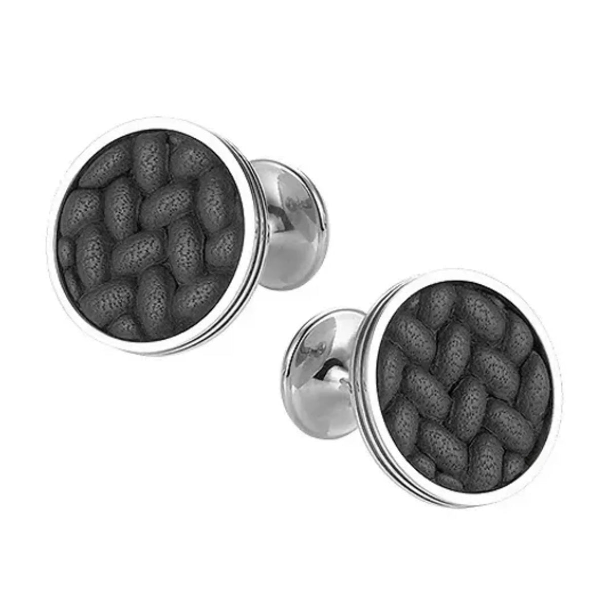 Monograin Leather Cufflinks