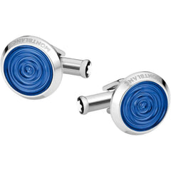 Urban Spirit Stainless Steel Blue Resin Cufflinks