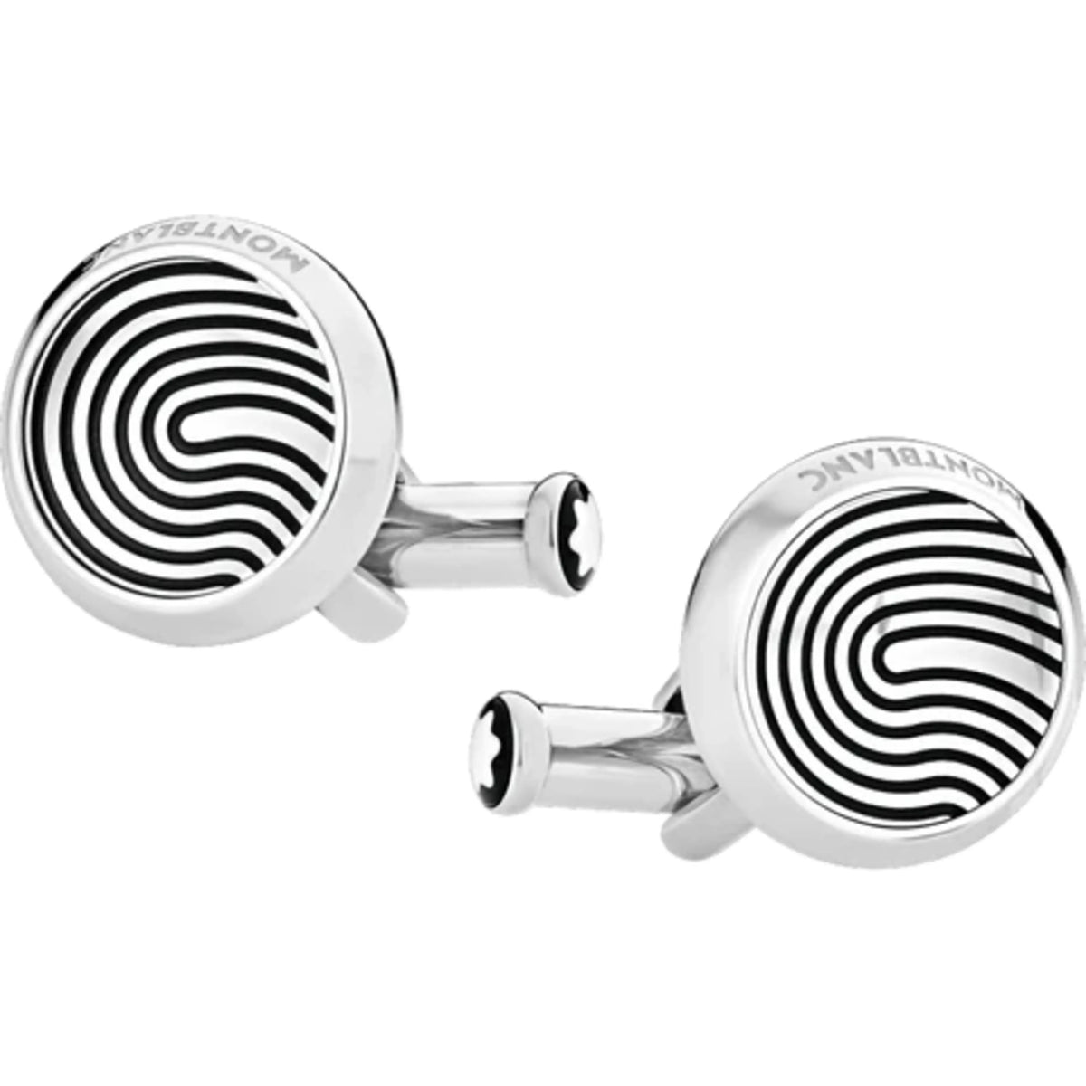 Fingerprint-Patterned Inlay Cufflinks