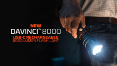 DAVINCI 8000 Lumen Handheld Rechargeable Flashlight & Power Bank