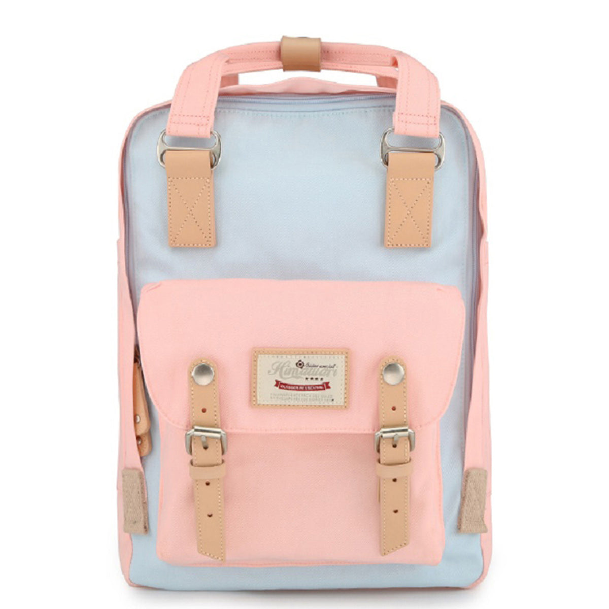 Himawari Vintage Everyday Backpack - Light Blue & Pink
